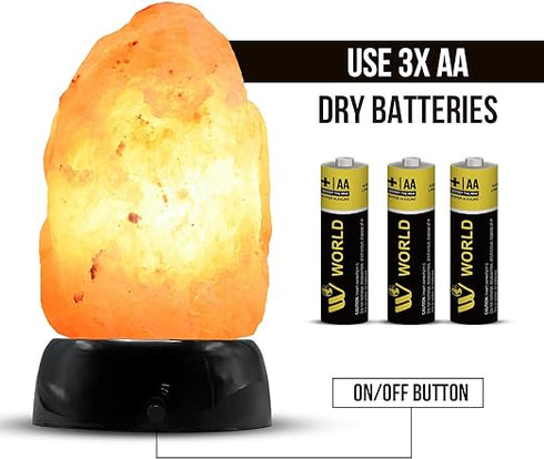 Multicolor Battery Operated Salt Lamp 2-4 lbs | HIMALAYAN GLOW